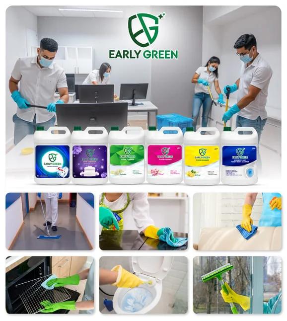 Early Green cleaning products in use